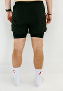 Black Apex running shorts compression liner detail by Nightclubs Suck