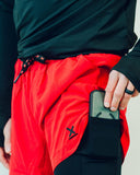 Red Apex running shorts back with waistband pocket by Nightclubs Suck