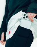 White Apex running shorts back with waistband pocket by Nightclubs Suck