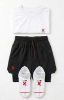 The Everyday Athlete Bundle with Threshold tee, Apex shorts, and Ghost socks by Nightclubs Suck
