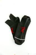 Gray low-cut Ghost performance running socks by Nightclubs Suck