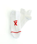 White low-cut Ghost performance running socks by Nightclubs Suck