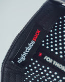 Black Redline running hat with performance mesh side panels by Nightclubs Suck