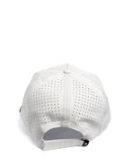 White Redline hat back view with perforated crown and adjustable closure by Nightclubs Suck