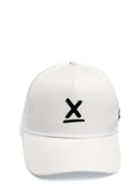 White Redline running hat with black X front view by Nightclubs Suck