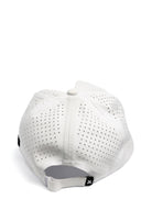 White Redline hat with black X rear view and perforated crown by Nightclubs Suck