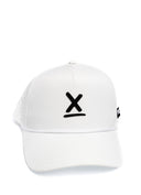 White Redline performance running hat with black X by Nightclubs Suck