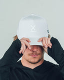 White on white Redline hat with performance mesh side panels by Nightclubs Suck