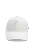 White on white Redline running hat with tonal X by Nightclubs Suck