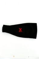 Black Surge sweat-wicking running headband flat lay by Nightclubs Suck