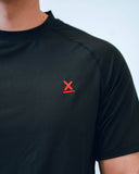 Black Threshold performance training tee detail by Nightclubs Suck