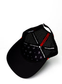 inside view of black performance hat with red X by Nightclubssuck